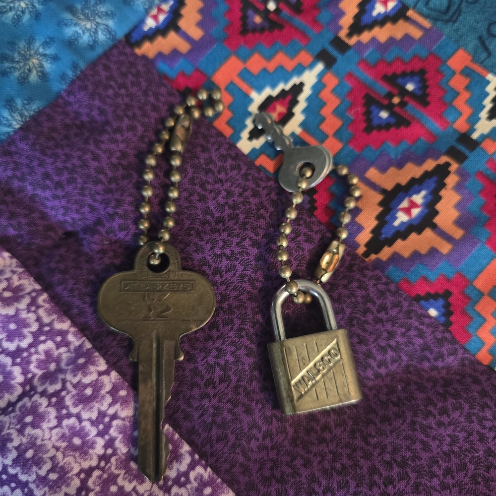 Vintage Brass Key and Padlock Set